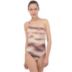 Pink  Waves Abstract Series No6 Classic One Shoulder Swimsuit