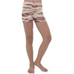 Pink  Waves Abstract Series No6 Kids  Lightweight Velour Yoga Shorts