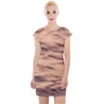 Pink  Waves Abstract Series No5 Cap Sleeve Bodycon Dress