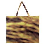 Yellow  Waves Abstract Series No10 Zipper Large Tote Bag