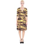 Yellow  Waves Abstract Series No10 Wrap Up Cocktail Dress