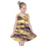 Yellow  Waves Abstract Series No10 Kids  Summer Dress