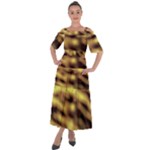 Yellow  Waves Abstract Series No10 Shoulder Straps Boho Maxi Dress 