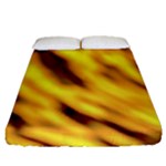 Yellow  Waves Abstract Series No8 Fitted Sheet (Queen Size)