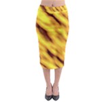 Yellow  Waves Abstract Series No8 Midi Pencil Skirt