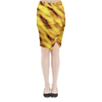 Yellow  Waves Abstract Series No8 Midi Wrap Pencil Skirt