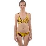 Yellow  Waves Abstract Series No8 Wrap Around Bikini Set