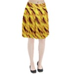 Yellow  Waves Abstract Series No8 Pleated Skirt