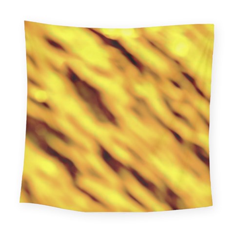 Yellow  Waves Abstract Series No8 Square Tapestry (Large) from ArtsNow.com