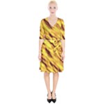 Yellow  Waves Abstract Series No8 Wrap Up Cocktail Dress