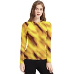 Yellow  Waves Abstract Series No8 Women s Long Sleeve Rash Guard