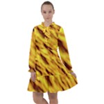 Yellow  Waves Abstract Series No8 All Frills Chiffon Dress