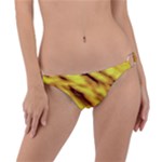 Yellow  Waves Abstract Series No8 Ring Detail Bikini Bottom