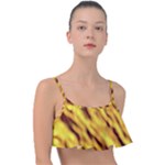 Yellow  Waves Abstract Series No8 Frill Bikini Top