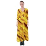 Yellow  Waves Abstract Series No8 Button Up Maxi Dress