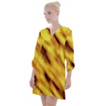 Yellow  Waves Abstract Series No8 Open Neck Shift Dress