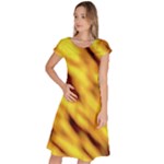 Yellow  Waves Abstract Series No8 Classic Short Sleeve Dress