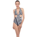 Cycas Leaf The Shadows Halter Front Plunge Swimsuit