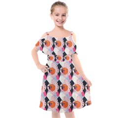 Kids  Cut Out Shoulders Chiffon Dress 