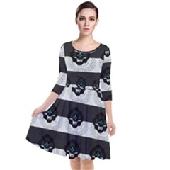 Quarter Sleeve Waist Band Dress 