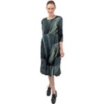 The Agave Heart Under The Light Ruffle End Midi Chiffon Dress