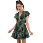 The Agave Heart Under The Light Flutter Sleeve Wrap Dress