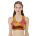 Flower Abstract Sports Bra with Border