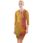 Flower Abstract Quarter Sleeve Hood Bodycon Dress