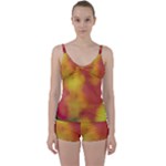 Flower Abstract Tie Front Two Piece Tankini