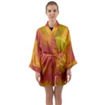 Flower Abstract Long Sleeve Satin Kimono