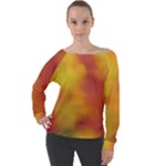 Flower Abstract Off Shoulder Long Sleeve Velour Top