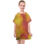 Flower Abstract Kids  One Piece Chiffon Dress