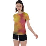 Flower Abstract Back Circle Cutout Sports Tee