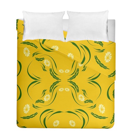 Floral folk damask pattern Fantasy flowers Floral geometric fantasy Duvet Cover Double Side (Full/ Double Size) from ArtsNow.com