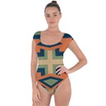 Abstract pattern geometric backgrounds   Short Sleeve Leotard 