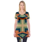 Abstract pattern geometric backgrounds   Short Sleeve Tunic 