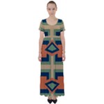 Abstract pattern geometric backgrounds   High Waist Short Sleeve Maxi Dress