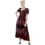 Floral folk damask pattern Fantasy flowers Floral geometric fantasy Button Up Short Sleeve Maxi Dress