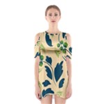 Folk flowers print Floral pattern Ethnic art Shoulder Cutout One Piece Dress