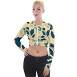 Folk flowers print Floral pattern Ethnic art Long Sleeve Cropped Velvet Jacket