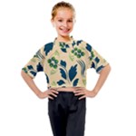 Folk flowers print Floral pattern Ethnic art Kids Mock Neck Tee