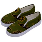 Floral pattern paisley style Paisley print. Doodle background Kids  Canvas Slip Ons