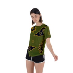 Asymmetrical Short Sleeve Sports T-Shirt 