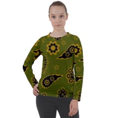 Floral pattern paisley style Paisley print. Doodle background Women s Long Sleeve Raglan Tee from ArtsNow.com