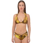 Orange Vibrant Abstract Double Strap Halter Bikini Set