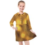 Orange Vibrant Abstract Kids  Quarter Sleeve Shirt Dress