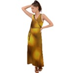 Orange Vibrant Abstract V-Neck Chiffon Maxi Dress