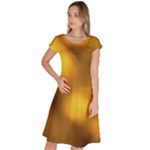 Orange Vibrant Abstract Classic Short Sleeve Dress