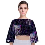Rager Tie Back Butterfly Sleeve Chiffon Top