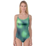 Green Vibrant Abstract Camisole Leotard 